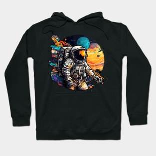 Astronaut in Space Colorful Vibrant Psychedelic Hoodie